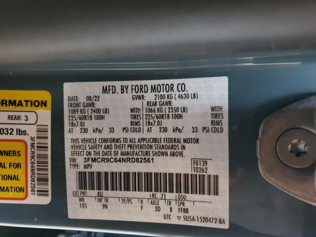 3FMCR9C64NRD82561 - 2022 FORD BRONCO SPO OUTER BANKS BLUE photo 14