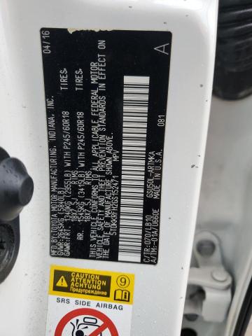 5TDKKRFH2GS152471 - 2016 TOYOTA HIGHLANDER XLE WHITE photo 13