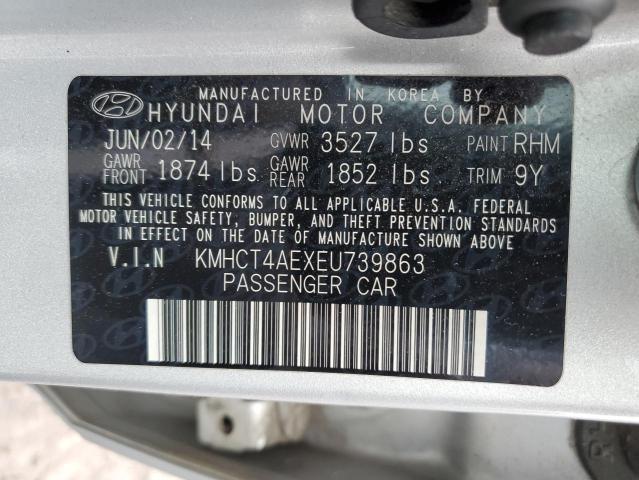 KMHCT4AEXEU739863 - 2014 HYUNDAI ACCENT GLS SILVER photo 12