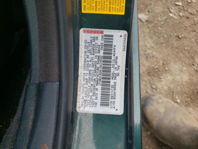 JTHBD182610015532 - 2001 LEXUS IS 300 GREEN photo 13