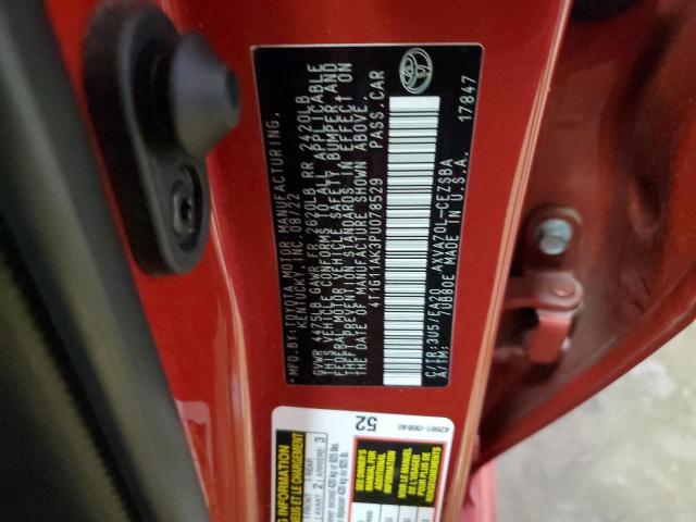 4T1G11AK3PU078529 - 2023 TOYOTA CAMRY SE NIGHT SHADE RED photo 12