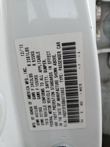 1HGCP2F8XBA070850 - 2011 HONDA ACCORD EXL WHITE photo 12