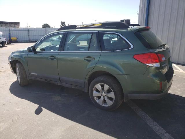 4S4BRBAC8C1265634 - 2012 SUBARU OUTBACK 2.5I GREEN photo 2