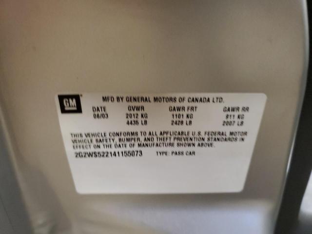 2G2WS522141155073 - 2004 PONTIAC GRAND PRIX GT2 ვერცხლისფერი ფოტო 12