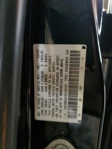 1HGCM56427A135107 - 2007 HONDA ACCORD LX BLACK photo 12