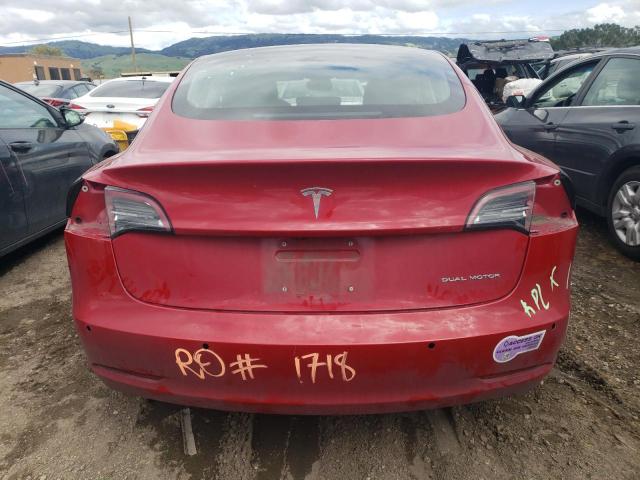 5YJ3E1EB4JF087838 - 2018 TESLA MODEL 3 RED photo 6