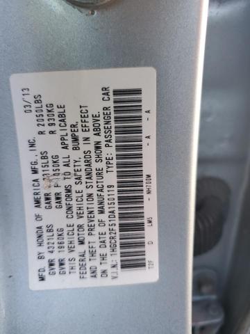 1HGCR2F51DA150119 - 2013 HONDA ACCORD SPORT SILVER photo 12