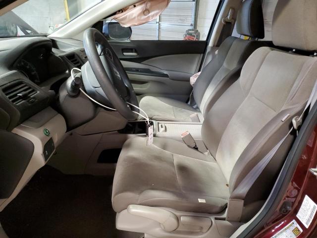 5J6RM4H31EL034255 - 2014 HONDA CR-V LX BURGUNDY photo 7