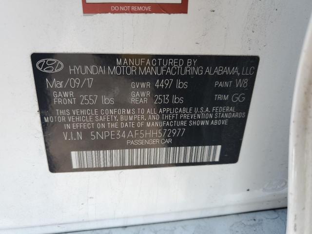 5NPE34AF5HH572977 - 2017 HYUNDAI SONATA SPORT WHITE photo 13