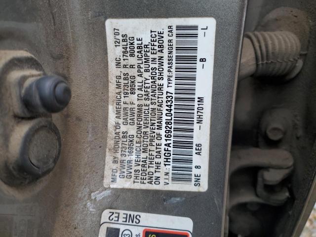 1HGFA16928L044337 - 2008 HONDA CIVIC EXL ნაცრისფერი ფოტო 13