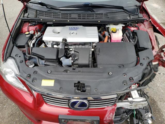 JTHKD5BH7B2010592 - 2011 LEXUS CT 200 RED photo 11