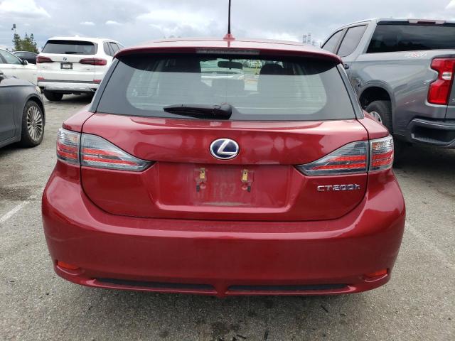 JTHKD5BH7B2010592 - 2011 LEXUS CT 200 RED photo 6