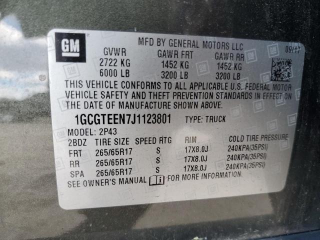 1GCGTEEN7J1123801 - 2018 CHEVROLET COLORADO ZR2 GREEN photo 12