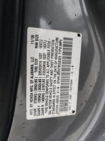 5FNRL382X7B028325 - 2007 HONDA ODYSSEY LX GRAY photo 14