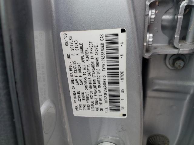 1HGCP2F35AA008615 - 2010 HONDA ACCORD LX SILVER photo 12