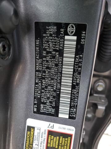 4T1BF1FK0FU050495 - 2015 TOYOTA CAMRY LE GRAY photo 12