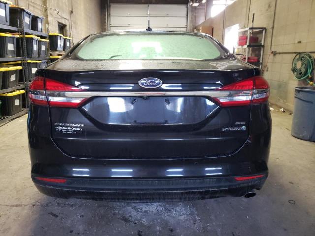 3FA6P0LU2JR127165 - 2018 FORD FUSION SE HYBRID BLACK photo 6