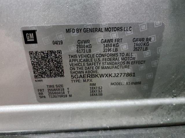 5GAERBKWXKJ277861 - 2019 BUICK ENCLAVE ESSENCE 银色 照片 13