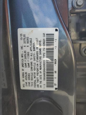 19UUA662X6A008203 - 2006 ACURA 3.2TL GRAY photo 12