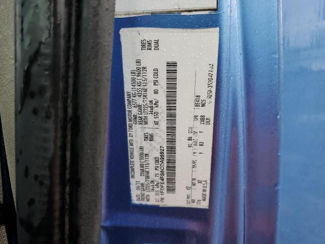 1FDFE4FS6CDA95927 - 2012 FORD ECONOLINE E450 SUPER DUTY CUTAWAY VAN BLUE photo 13