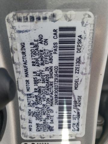 1NXBR30E07Z916400 - 2007 TOYOTA COROLLA CE SILVER photo 12