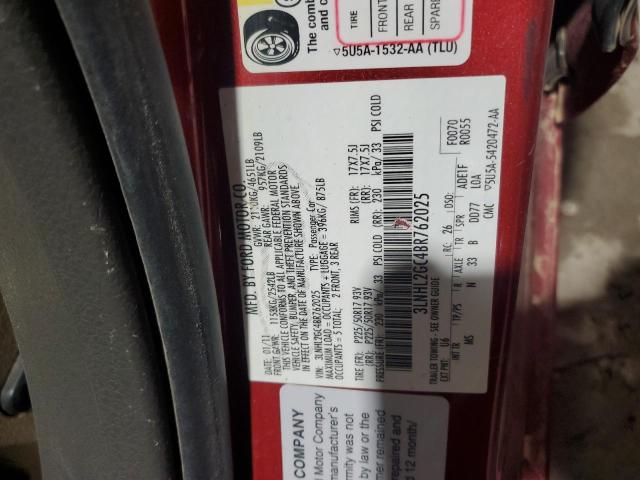 3LNHL2GC4BR762025 - 2011 LINCOLN MKZ RED photo 12