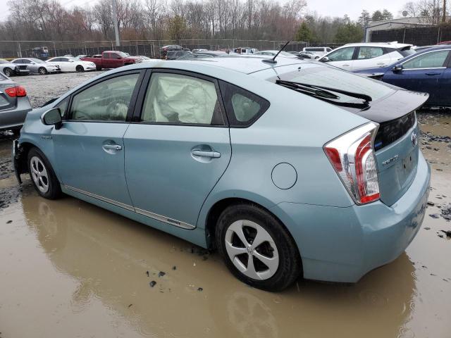 JTDKN3DUXF1910976 - 2015 TOYOTA PRIUS TURQUOISE photo 2