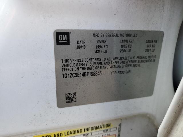 1G1ZC5E14BF198345 - 2011 CHEVROLET MALIBU 1LT 白色 照片 12