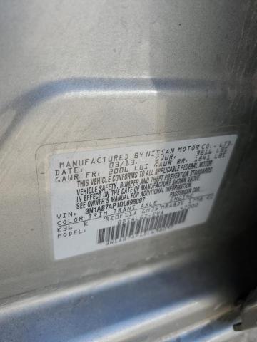 3N1AB7AP1DL698097 - 2013 NISSAN SENTRA S GRAY photo 12