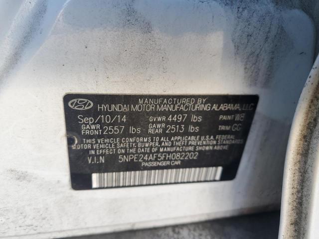 5NPE24AF5FH082202 - 2015 HYUNDAI SONATA SE WHITE photo 12