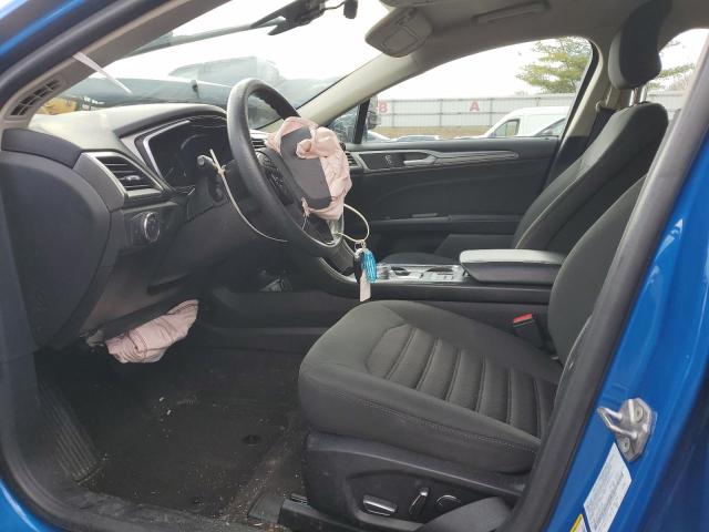 3FA6P0LU0KR168461 - 2019 FORD FUSION SE BLUE photo 7