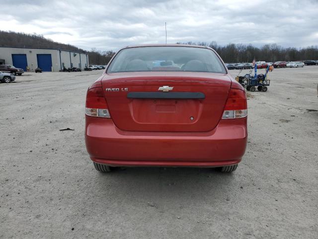 KL1TD56696B610686 - 2006 CHEVROLET AVEO BASE RED photo 6
