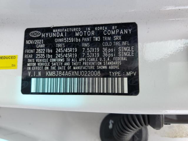 KM8J84A6XNU022008 - 2022 HYUNDAI NEXO LIMITED WHITE photo 14