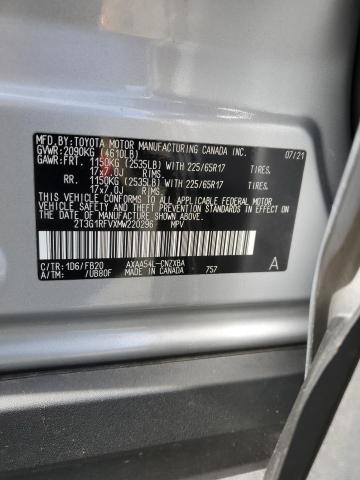 2T3G1RFVXMW220296 - 2021 TOYOTA RAV4 LE SILVER photo 14