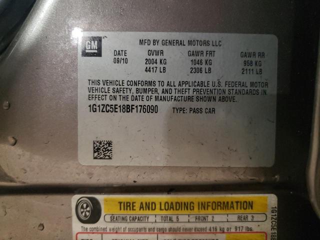 1G1ZC5E18BF176090 - 2011 CHEVROLET MALIBU 1LT TAN photo 12