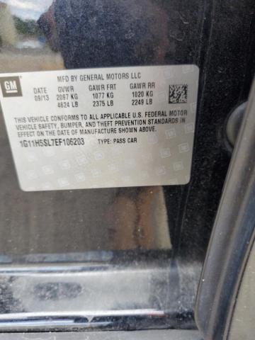 1G11H5SL7EF106203 - 2014 CHEVROLET MALIBU LTZ შავი ფოტო 12