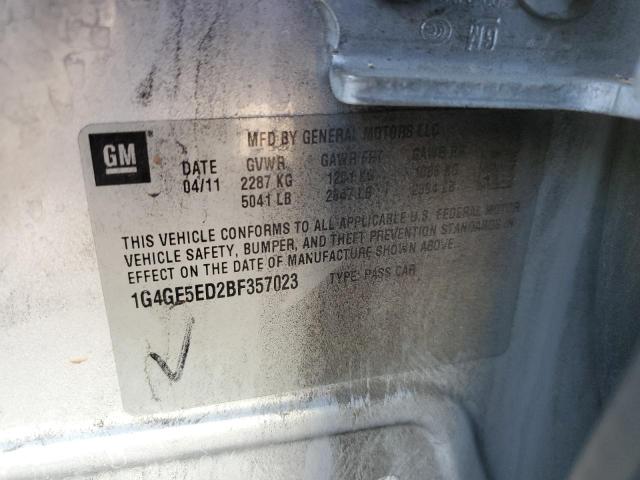 1G4GE5ED2BF357023 - 2011 BUICK LACROSSE CXS 银色 照片 12