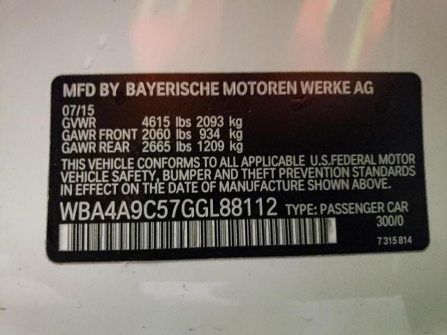 WBA4A9C57GGL88112 - 2016 BMW 428 I GRAN COUPE SULEV WHITE photo 13