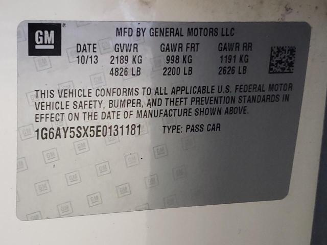 1G6AY5SX5E0131181 - 2014 CADILLAC CTS PERFORMANCE COLLECTION Weiß Foto 13