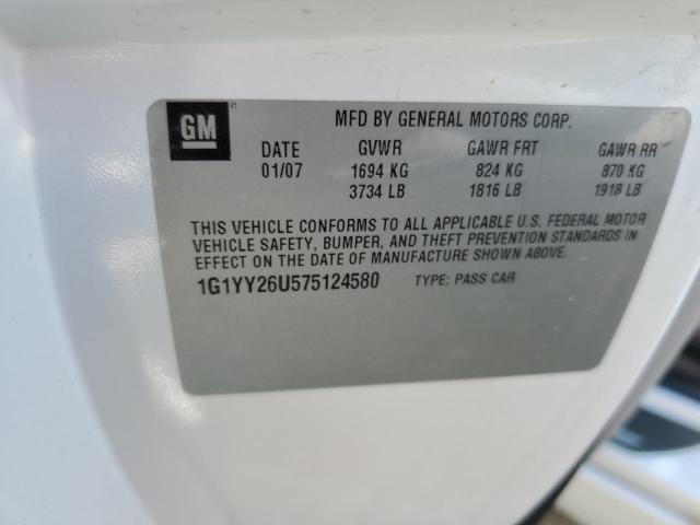 1G1YY26U575124580 - 2007 CHEVROLET CORVETTE WHITE photo 13