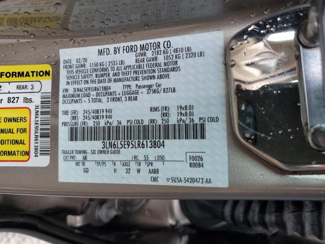 3LN6L5E95LR613804 - 2020 LINCOLN MKZ RESERVE ვერცხლისფერი ფოტო 13