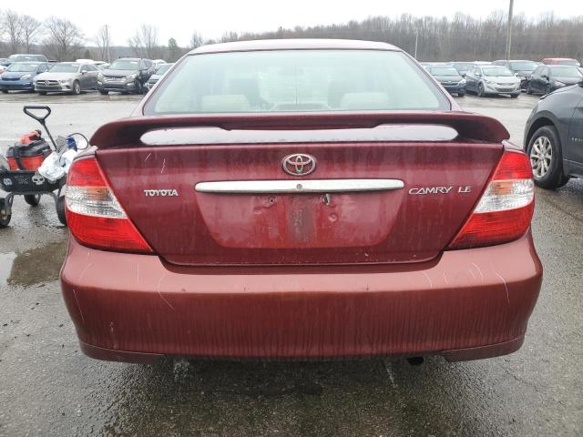 4T1BE32K14U315734 - 2004 TOYOTA CAMRY LE RED photo 6