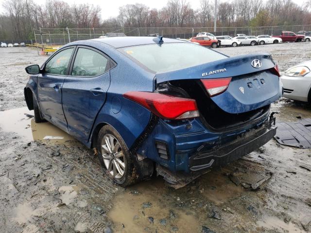 KMHDH4AE2GU520257 - 2016 HYUNDAI ELANTRA SE BLUE photo 2