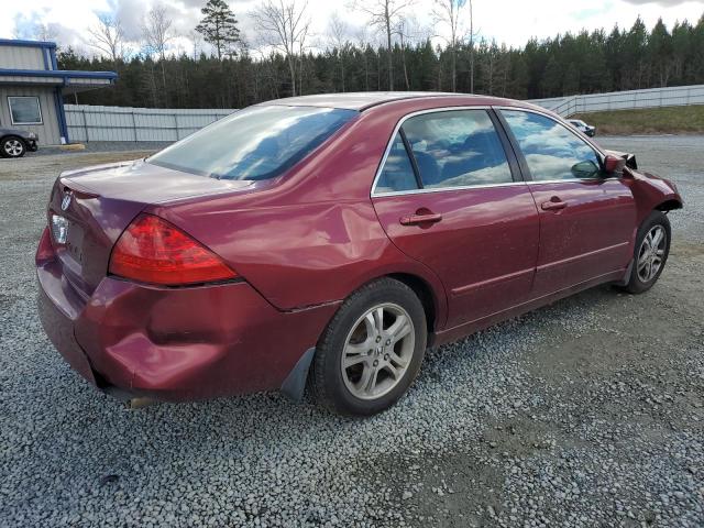 1HGCM56316A022187 - 2006 HONDA ACCORD SE BURGUNDY photo 3