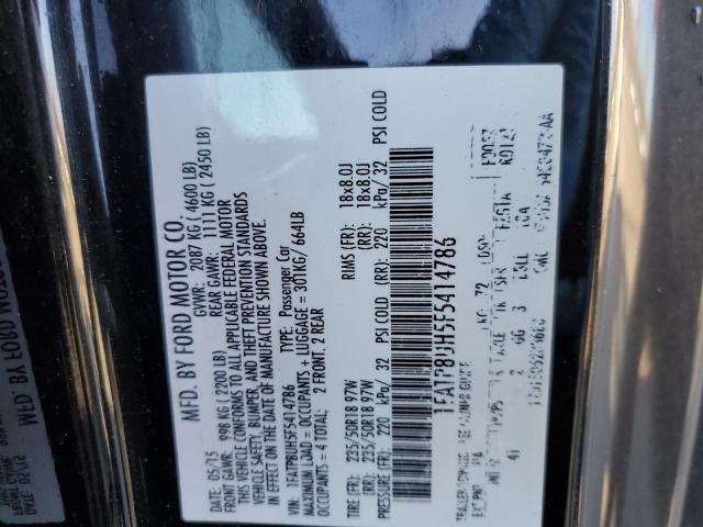 1FATP8UH5F5414786 - 2015 FORD MUSTANG BLACK photo 12