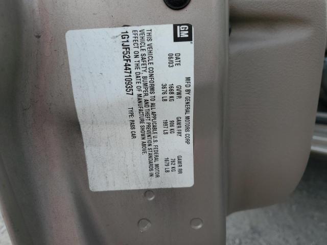 1G1JF52F447109357 - 2004 CHEVROLET CAVALIER LS BEIGE photo 12