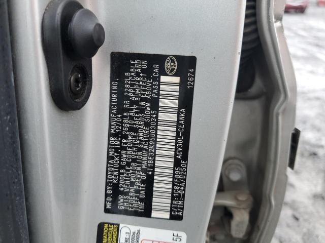 4T1BE32K95U030345 - 2005 TOYOTA CAMRY LE SILVER photo 12