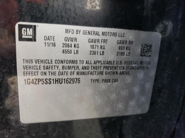 1G4ZP5SS1HU162976 - 2017 BUICK LACROSSE ESSENCE შავი ფოტო 12