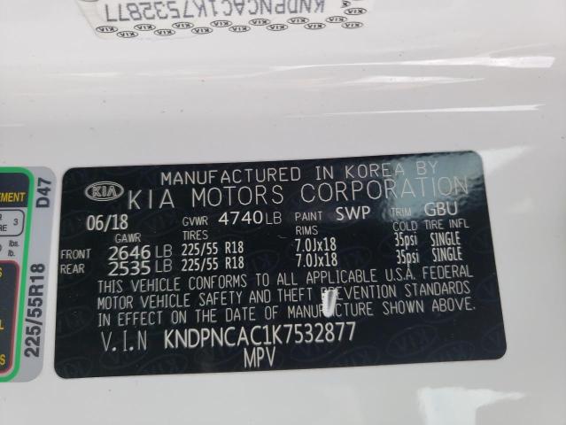 KNDPNCAC1K7532877 - 2019 KIA SPORTAGE EX WHITE photo 13