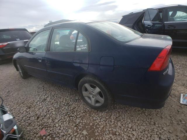 2HGES26774H514401 - 2004 HONDA CIVIC EX BLUE photo 2